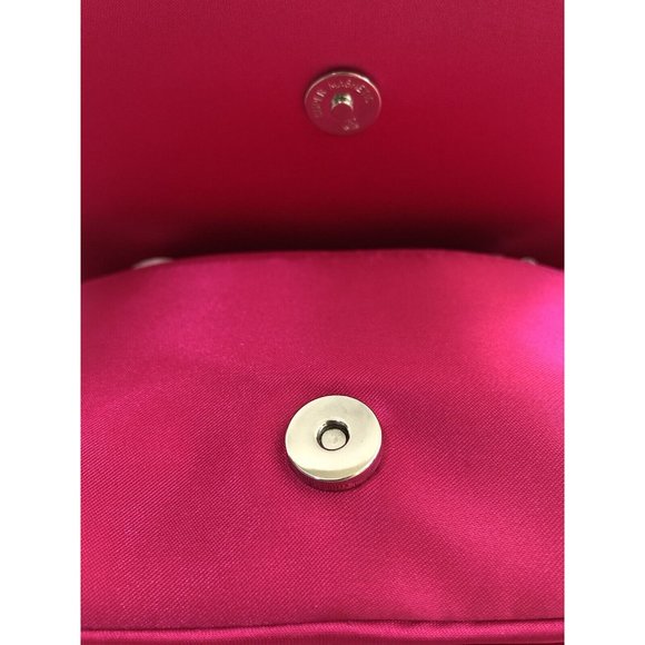 NWOT La Regale Bag Clutch Pink Pleated Flap Closure Magnetic Snap Satin Lined - Picture 7 of 12